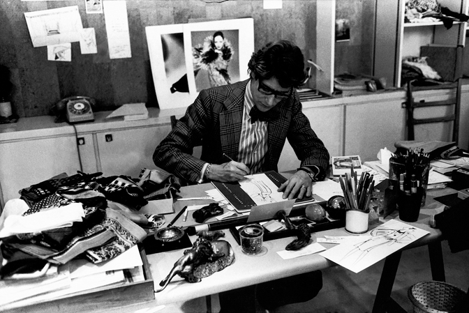 Yves Saint Laurent in his studio