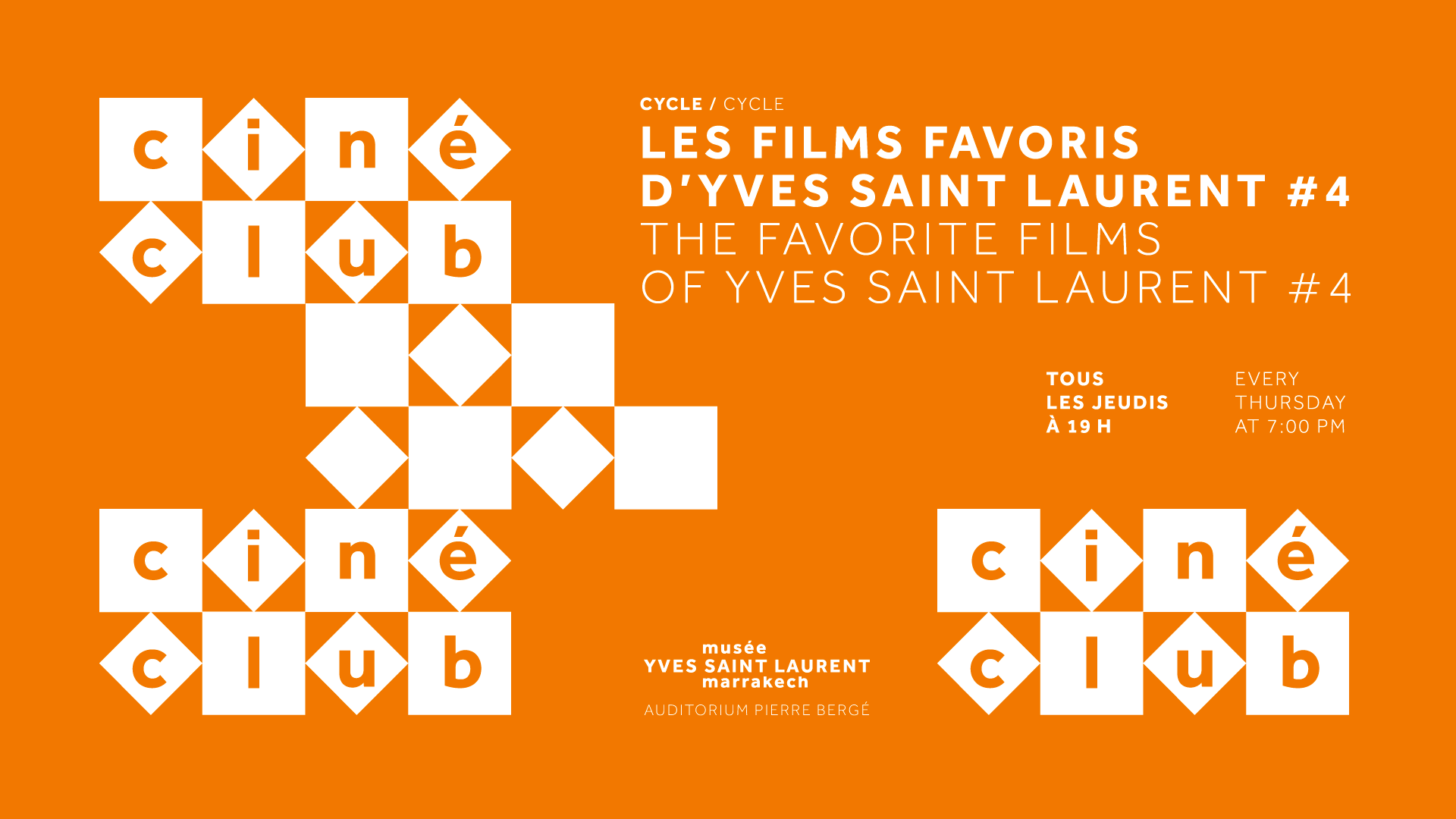 Ciné club : Les films favoris d'Yves Saint Laurent au Musée Yves saint Laurent